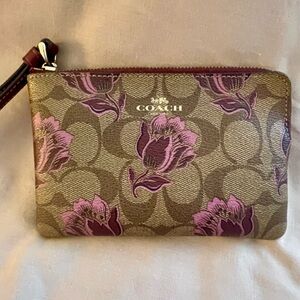 Coach Signature Floral Wristlet